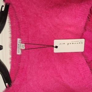 2pc cami shrug hot pink sweater L